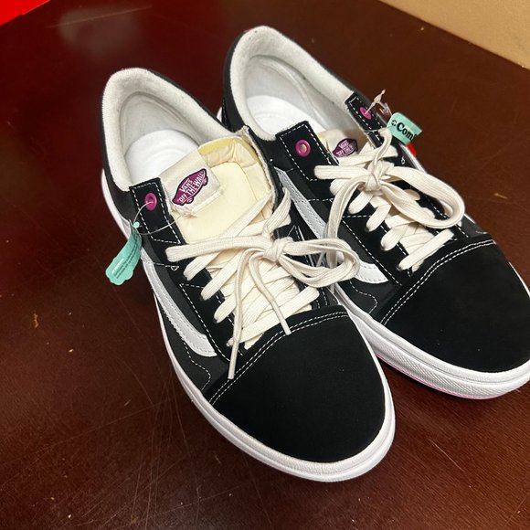 Vans Mens Black Old Skool 721356 Lace Up Low Top Skate Sneaker Size US 10.5 - Picture 2 of 6